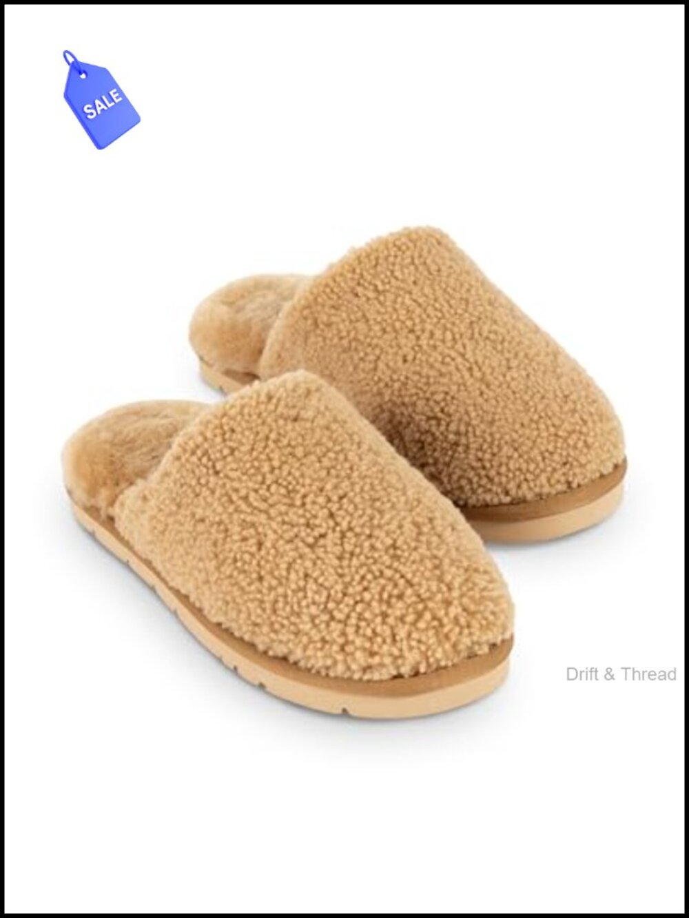 Cozy Earth Puffy Sheep Slippers Women's Shearling Fur House Slippers